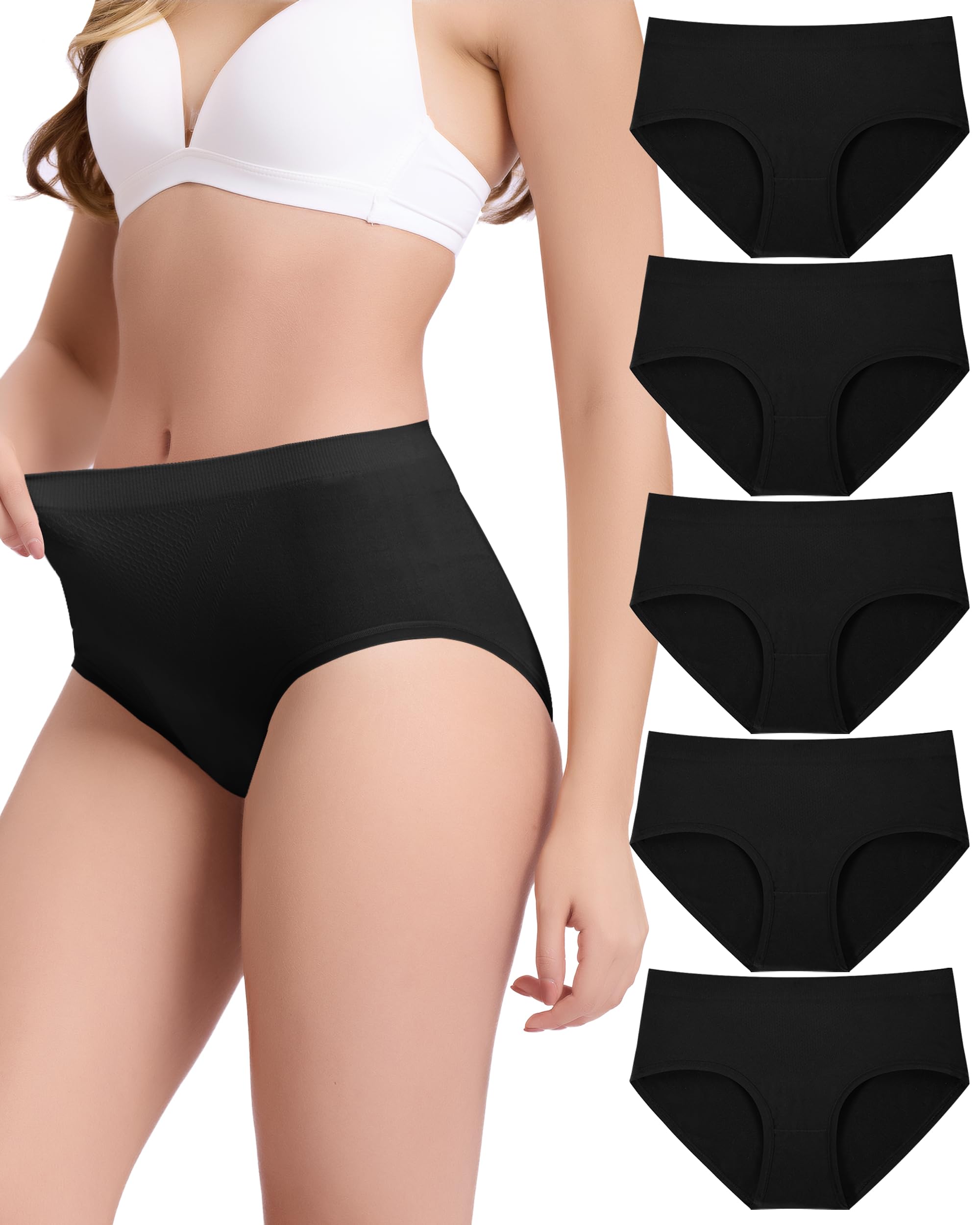 BAMBOO COOL Women's Underwear Ladies Brief Seamless Panties Moisture Wicking Stretchy Full Coverage