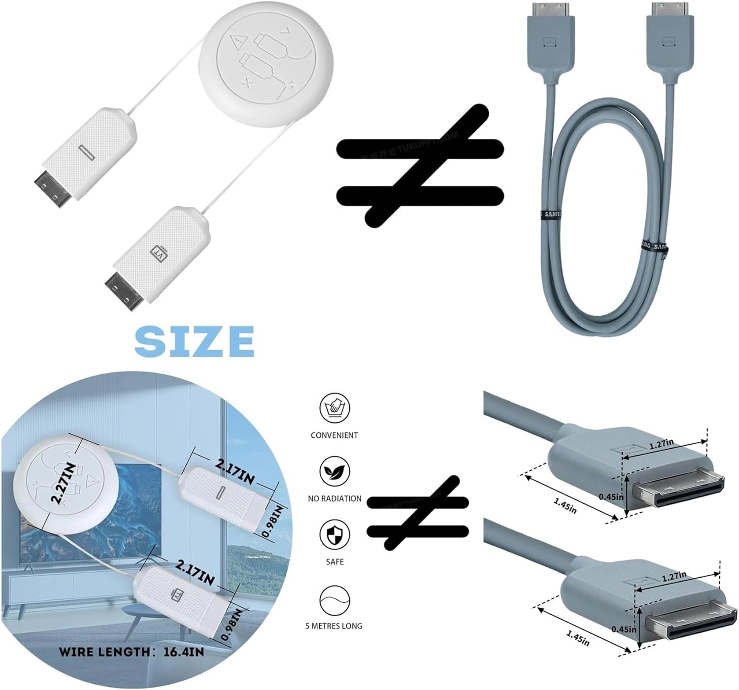 One Connect Cable 2M BN39-02209A ，Compatible for Samsung BN91-18726J BN94-11965D BN91-18726B BN96-44183A BN91-17814H MU TV Box Data Cable