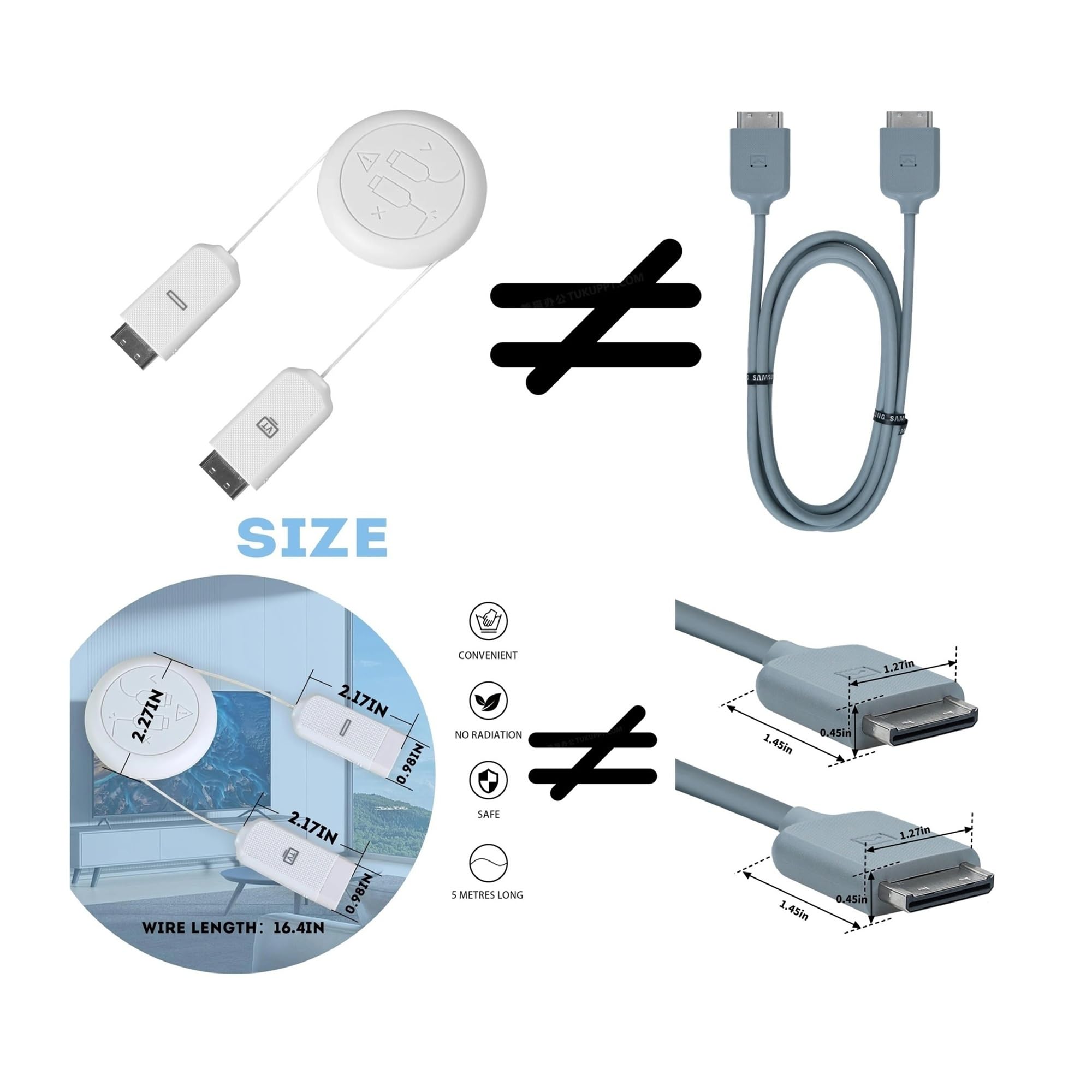 Cable One Connect de 2 m BN39-02209A, Compatible con Samsung BN91-18726J, BN94-11965D, BN91-18726B, BN96-44183A y BN91-17814H. Cable de Datos for MU TV Box.