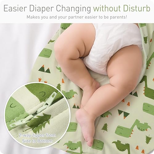 Miniatura 5 de Arms Up - Mantas para envolver con cremallera de 2 vías para bebé recién nacido de 0 a 3 meses, saco de dormir con mangas, manta de transición