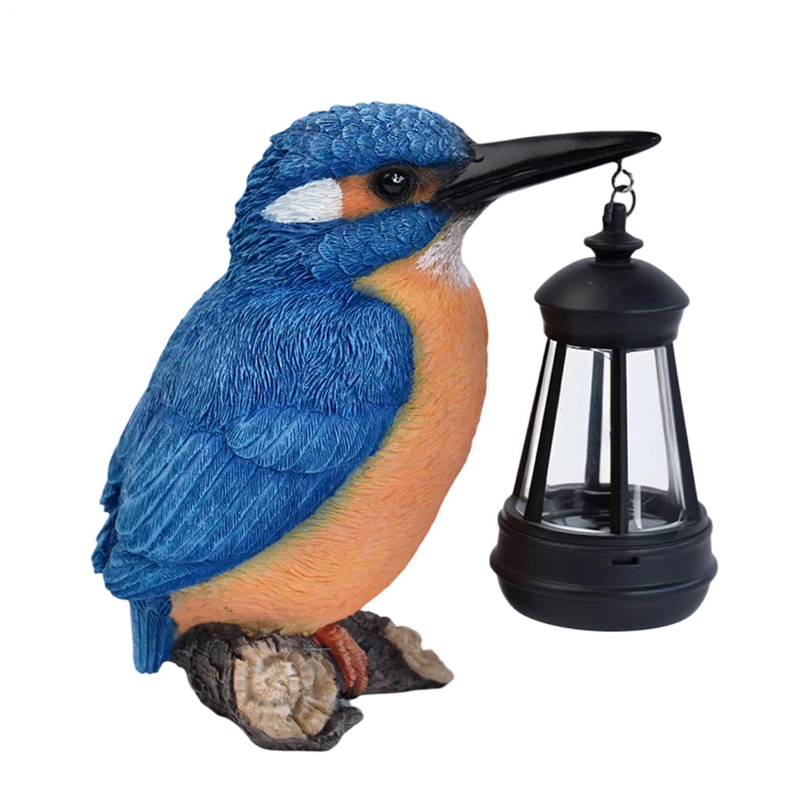 Lanterne solaire pêcheur bleu statue jardin pour cadeau femmes patio