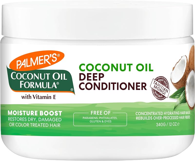 Palmer's Moisture Boost Deep Hair Conditioner with Coconut Oil (12 Fl Oz) | Concentrated Hydrating Hair Mask, Restores Dry, Damaged, or Color-Treated Hair, Suitable for All Curly Hair Patterns