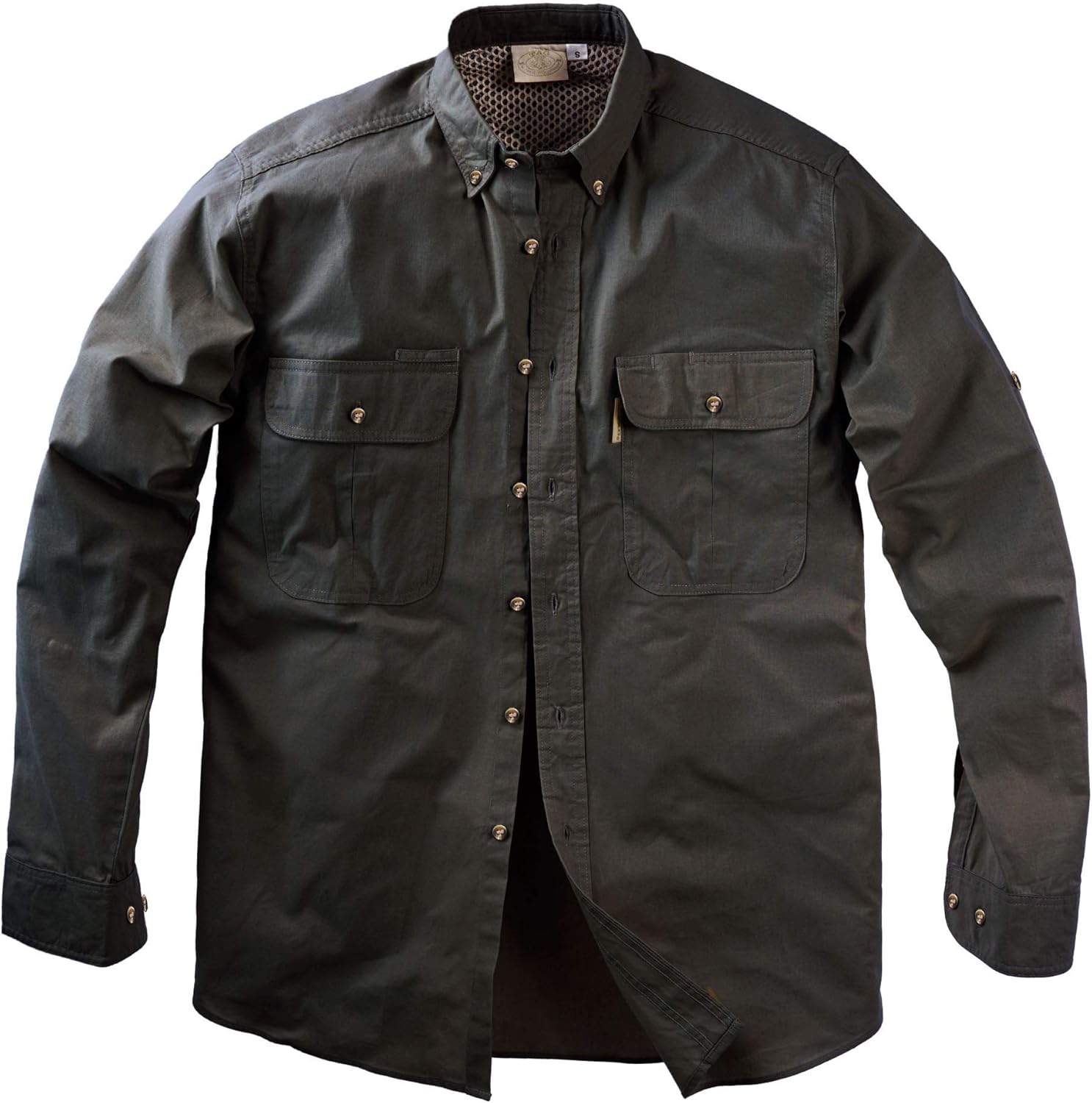 Tag Safari Vent Back Adventure Long Sleeve Shirt for Men, 100% Cotton - Olive - Large - Image 3