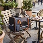 Pesen Transporteur de chat souple avec respirant fermé devant Mesh.com Airline approuvé Transporteur pour animaux de compagnie, idéal pour les chats moyens, les chiots et les petits animaux jusqu'à 8Kg