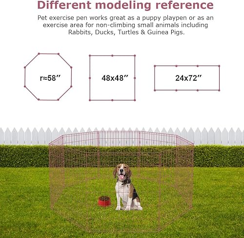 Vista 32 de BestPet - Corralito plegable de metal para perros, para interiores y exteriores, 8 paneles de 24 pulgadas Negro
