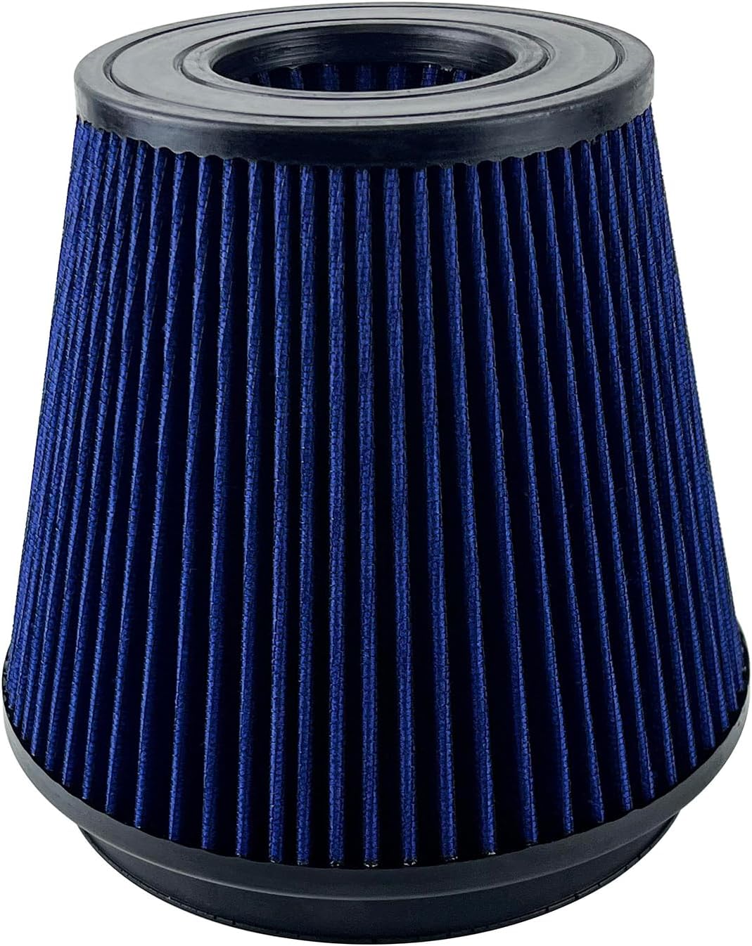 High-Flow Universal Clamp-on Air Filter Round Tapered with Filter Wrap, Replace RF-1042, Flange Diameter: 6 In, Filter Height: 6.5 In, Flange Length: 1 In