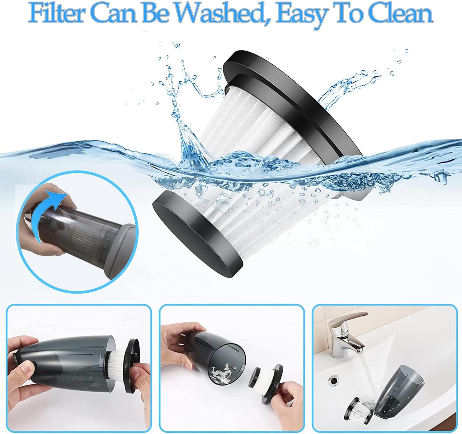 Niksakog Compressed Air Duster,Handheld Cordless Vacuum Cleaner,Mini Vacuum Keyboard Cleaner Three-in-one for car,Family,Computer or pet Hair Cleaning… (White) : Electronics