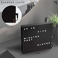 Vista 6 de Sharper Image Reloj Digital de Palabras LED, 7.75", Acabado Negro, Reloj de Escritorio y Pared Iluminado, Pantalla de Tiempo Moderna, Estante