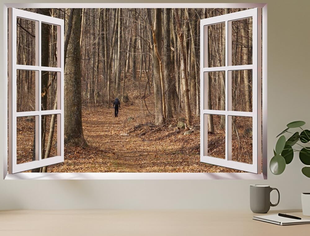 JVERF - JZZC31415 USA Forests Autumn Appalachian Mountains Virginia| Self-Adhesive Open Window Wall Sticker