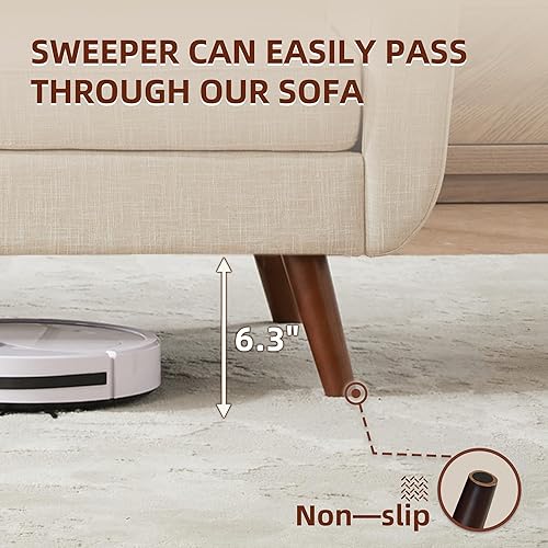 Miniatura 9 de Tbfit Sofá biplaza de 65 pulgadas de ancho, decoración moderna de mediados de siglo, sofás de dos plazas para sala de estar, sofá pequeño tapizado