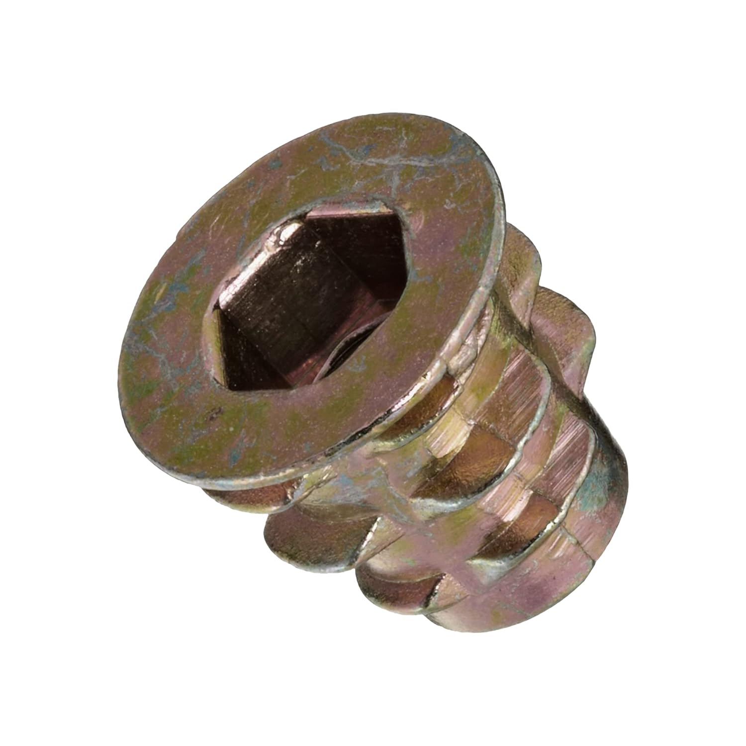 E-Z Lok Threaded Insert, Zinc, Hex-Flanged, #10-32 Internal Threads, 0.394 Length (Pack of 50)
