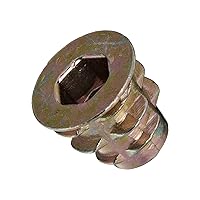 Vista 1 de E-Z LOK Inserto roscado para madera blanda, insertos de rosca hexagonal de zinc 10-32 roscas internas, 0.394 pulgadas de longitud, paquete de 50