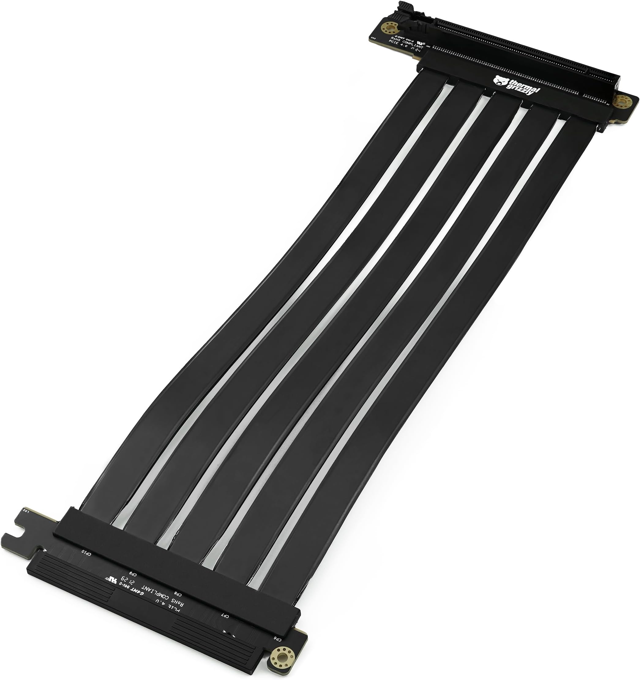 Thermal Grizzly PCIe 4.0 Riser Cable 30cm Long, Flexible Riser Cable PCI-e 4.0 x16 for Easy Insertion of Expansion Cards, Full Speed 16x PCIe Riser Extender Compatible with Computer Graphics Cards