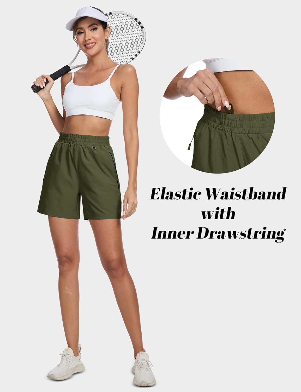 MAGCOMSEN Women's 5" Hiking Cargo Shorts UPF 50+ Quick Dry Lightweight Golf Athletic Casual Summer Shorts with Pockets - Image 5