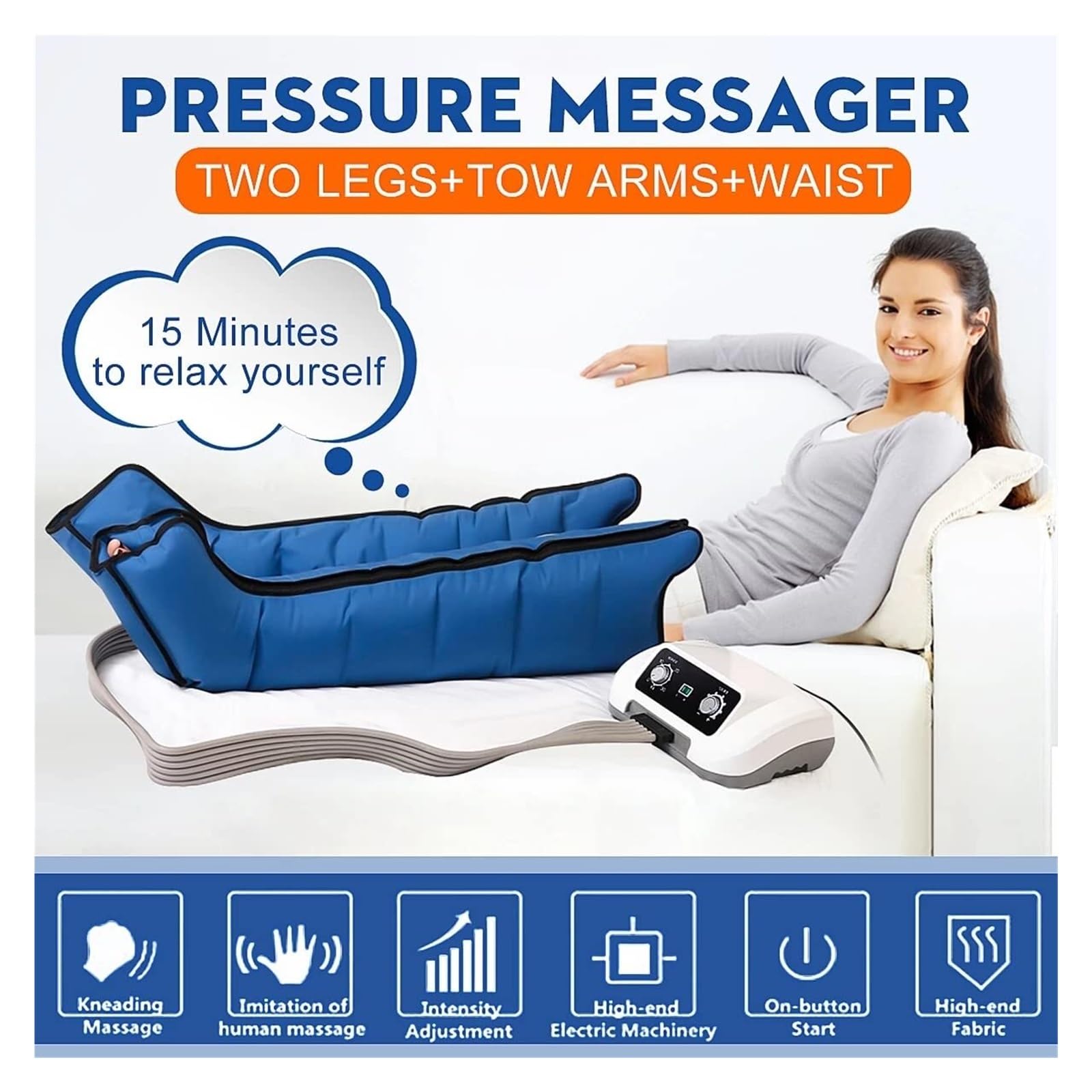 Massaggiatore Pneumatico per Gambe con Drenaggio Linfatico - Calze Massaggianti a Compressione 6 Celle per Circolazione Sanguigna, Gambe Pesanti e Recupero Muscolare - Ideale per Sportivi e Regalo