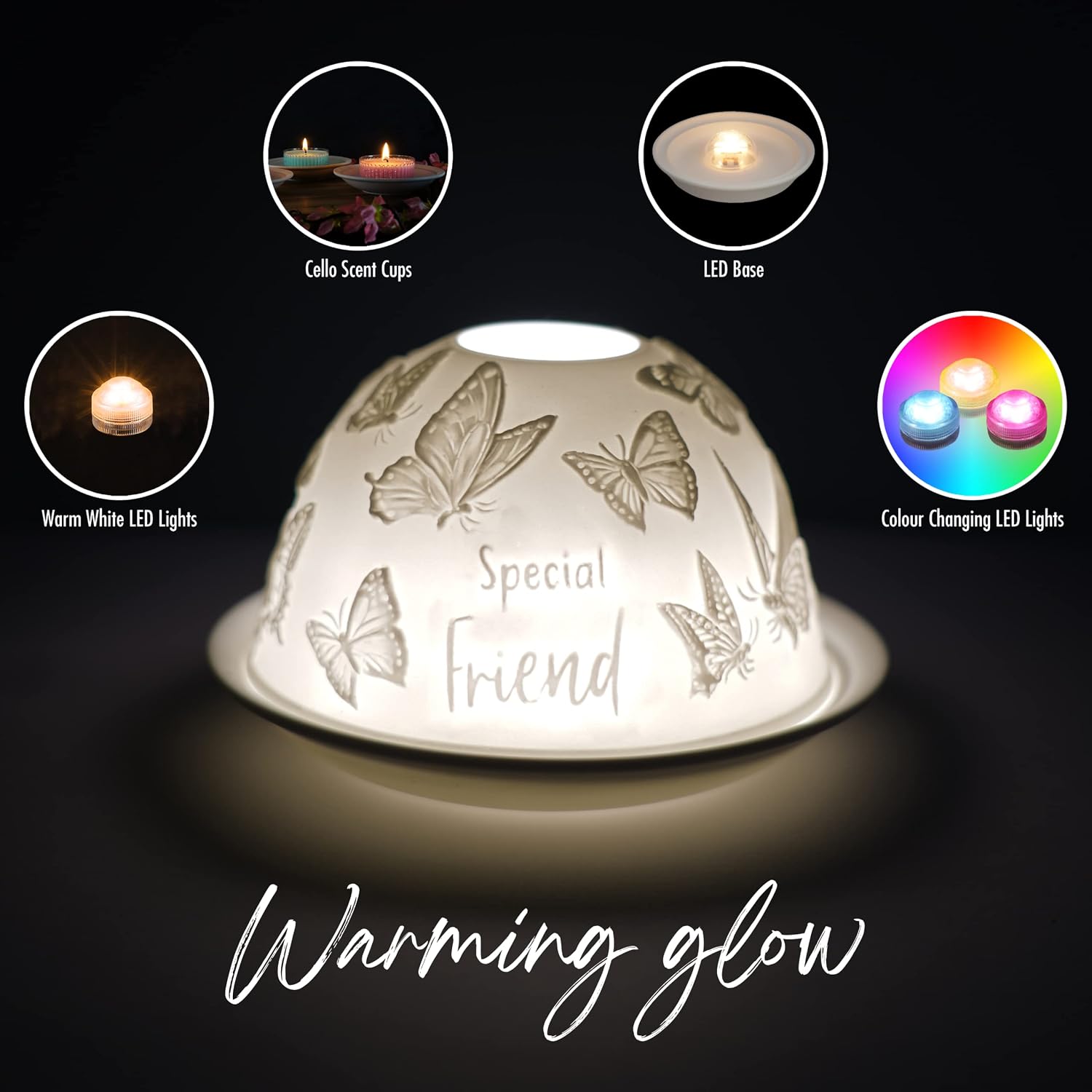 Cello Porcelain Tealight Holder Dome - Image 4
