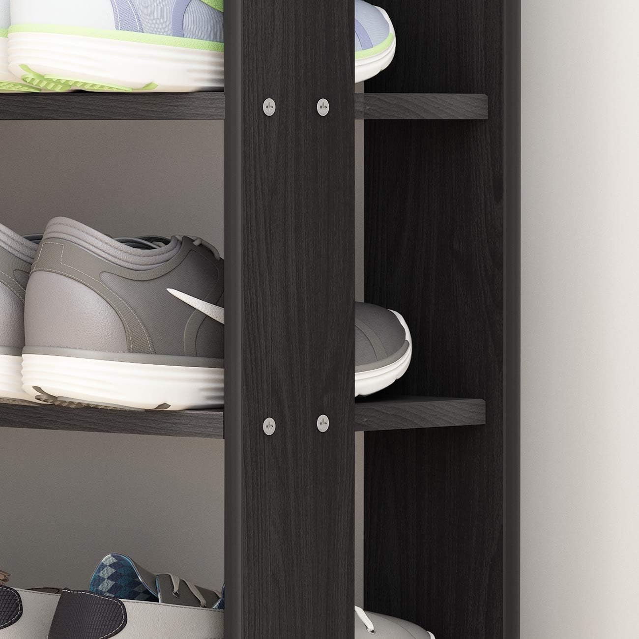 soges 5-Tier Shoe Rack 29.5inch Shoe Storage Shelf Shoe Organizer for Entryway, Black Shoe Rack Storage Organizer