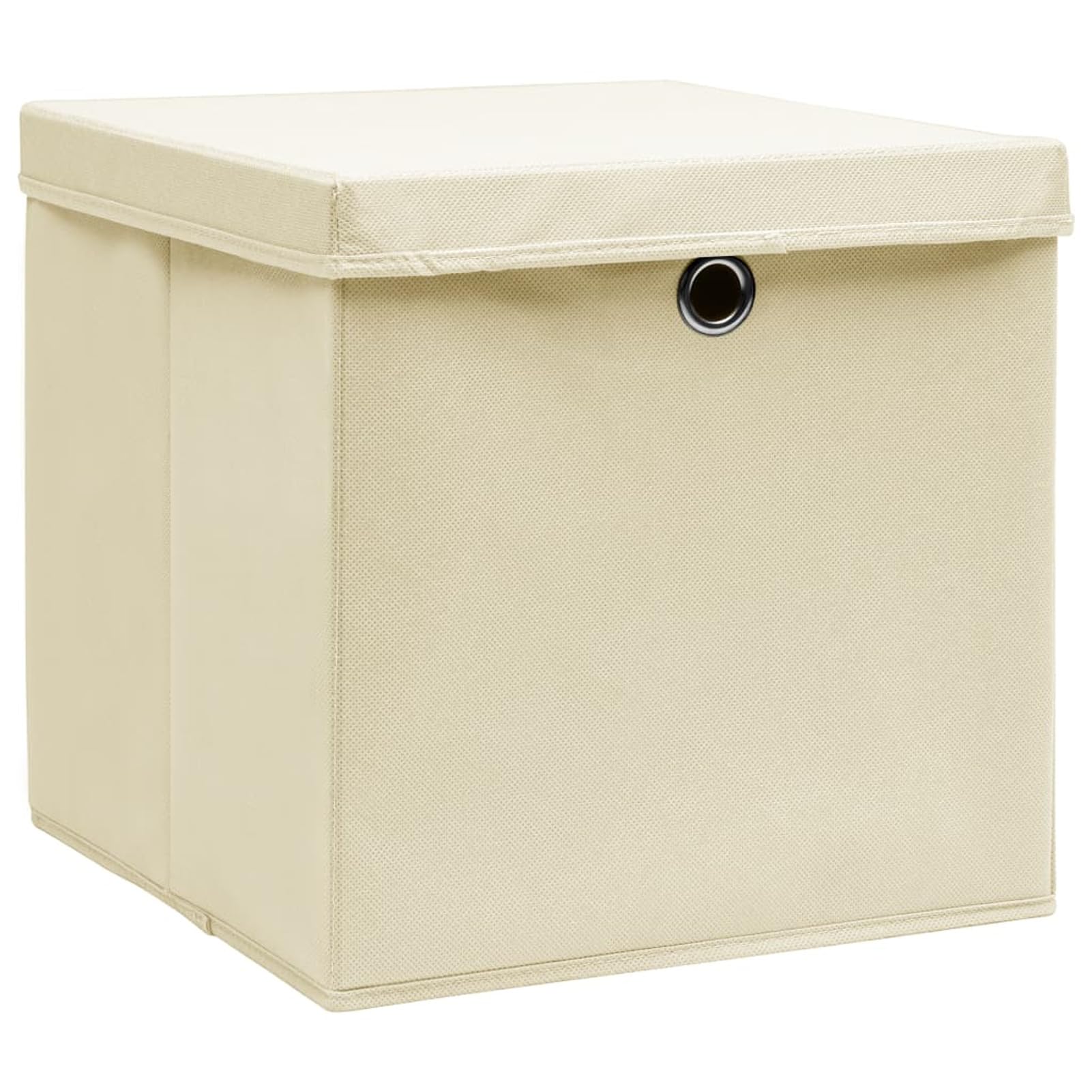 Aufbewahrungsboxen mit Deckel 10 STK Spielzeugkiste, Aufbewahrungskiste, Kleideraufbewahrung, Kleideraufbewahrung & Organisation, Creme 32x32x32 cm Stoff