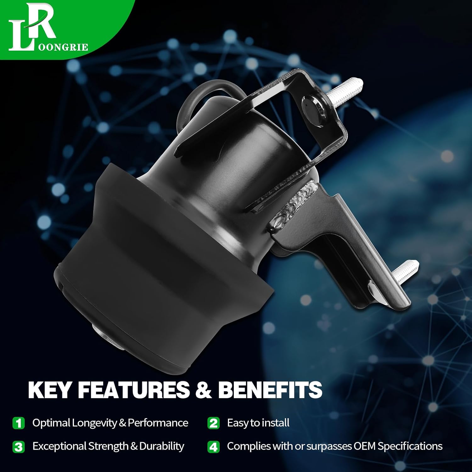 LOONGRIE Engine Motor Mount Compatible with 2013-2018 ES350 & 2010-2012 RX350 & 2008-2018 Avalon & 2007-2017 Camry & 2011-2017 Sienna & 2009-2016 VENZA 3.5L V6 Engine,Replace OE A42017HY 1PCS