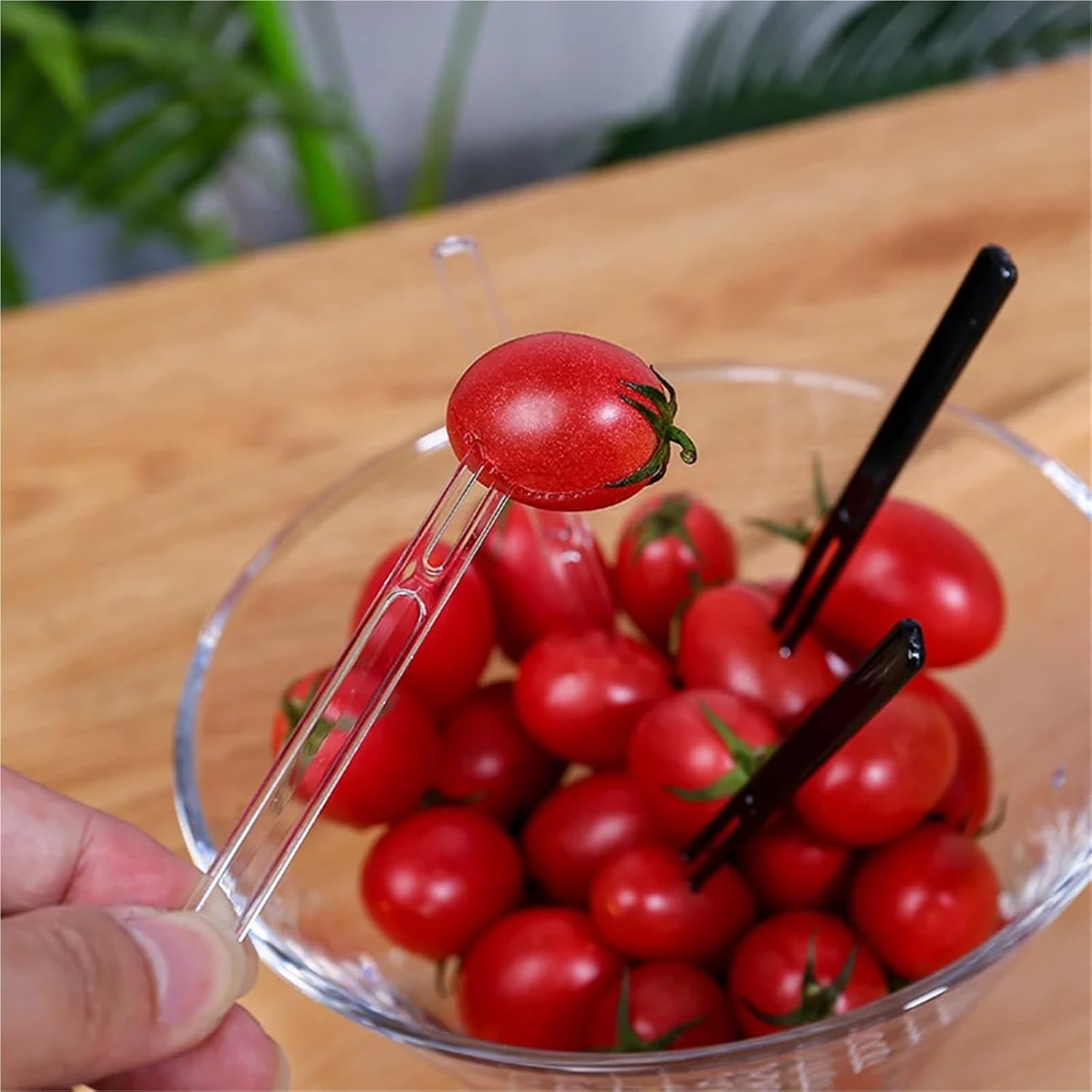 Plastic Forks Disposable 400Pcs Two Tooth Disposable Plastic Fruit Forks Cake Picks Wedding Birthday Party Supplies Disposable Fruit Picks
