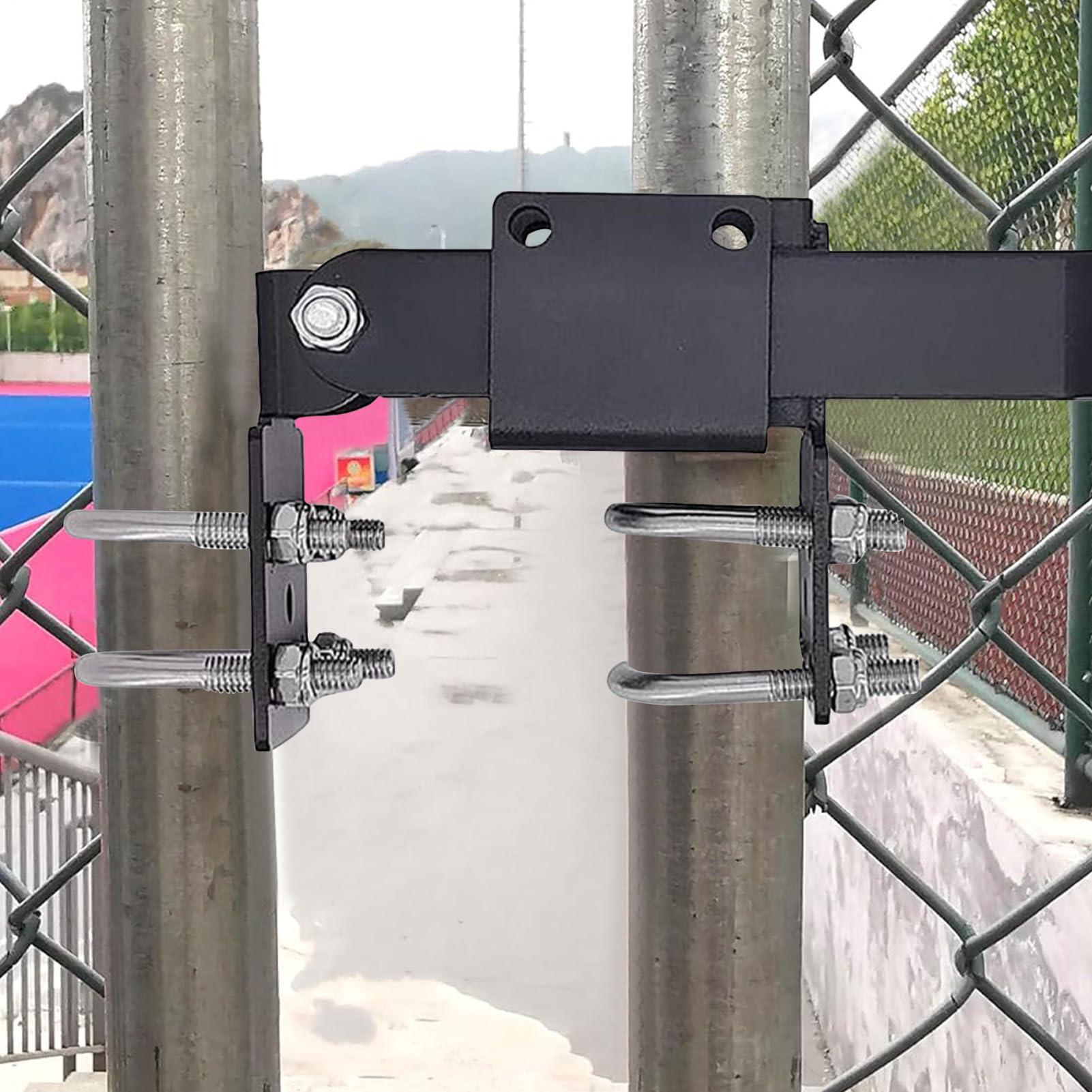 Chiusura a catena a doppio cancello | Heavy Duty Chainlink Gate Latch - Strumenti e miglioramento della casa per fattoria residenziale costruzione industriale commerciale bestiame cortile