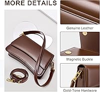 Vista 4 de Bolsos cruzados de cuero para mujer, monederos de cuero con correa ajustable, bolso ligero para mujer