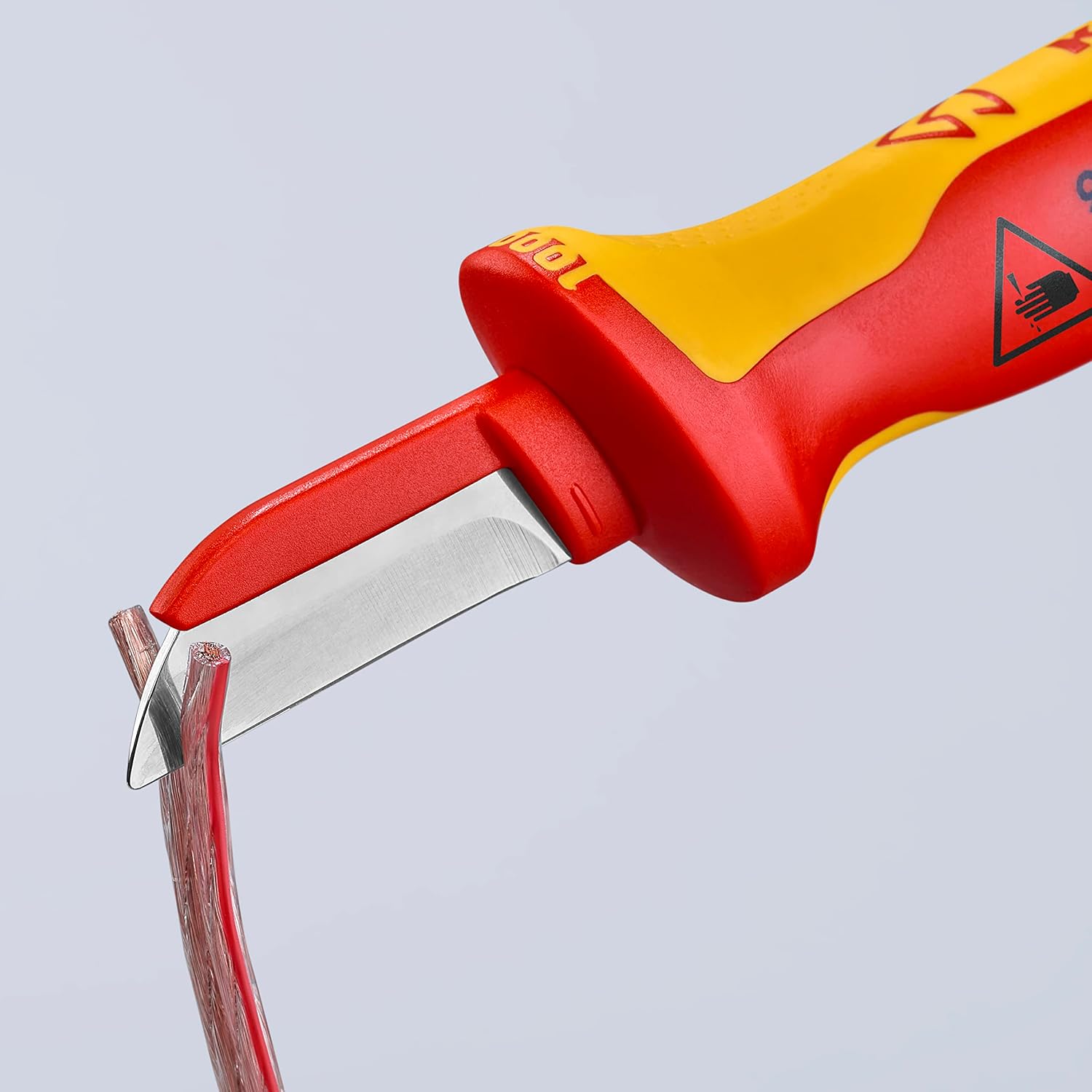 Knipex 98 54 Cable Knife VDE-tested with plastic coated back of the blade