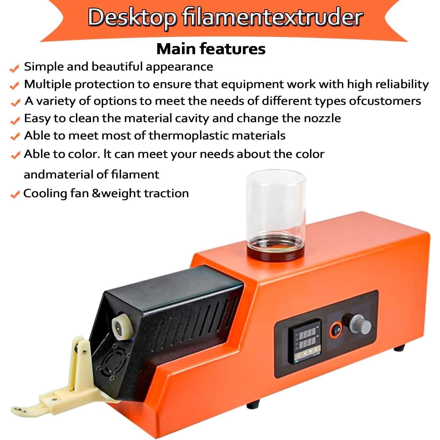 Máquina Extrusora De Filamento Para Impresión 3d: Crea Filamento Pla, Abs Y Pva Con 2 Moldes De Extrusión Y Control De Velocidad Ajustable