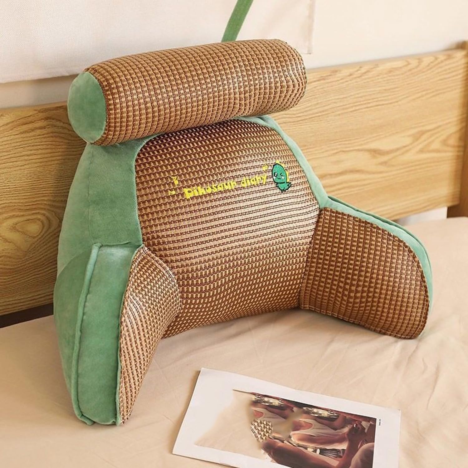 Oreiller de dossier doux de qualité supérieure, coussin de tête de lit vert 70x50