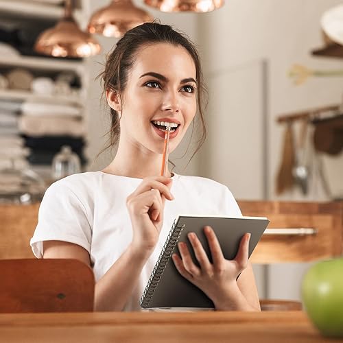 Miniatura 5 de Yahenda Cuaderno de espiral A5 a granel forrado de 8.3 x 5.5 pulgadas, papel de composición de escritura, bloc de notas pequeño para estudiantes,