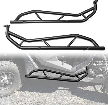 WeiSen 1.75" Steel Tubing Rock Sliders One-piece Design Compatible with Polaris RZR Pro XP Turbo R 2 Door 2020-2026, Side Steps Bumper Protector Guard Tree Kickers 2889208-293