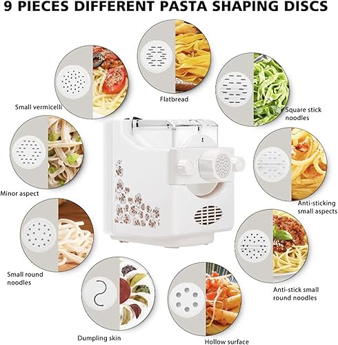 Miniatura 6 de YILEFU - Máquina eléctrica para hacer pasta, extrusora de pasta de 180 W, máquina laminadora de fideos totalmente automática para crear tu propia
