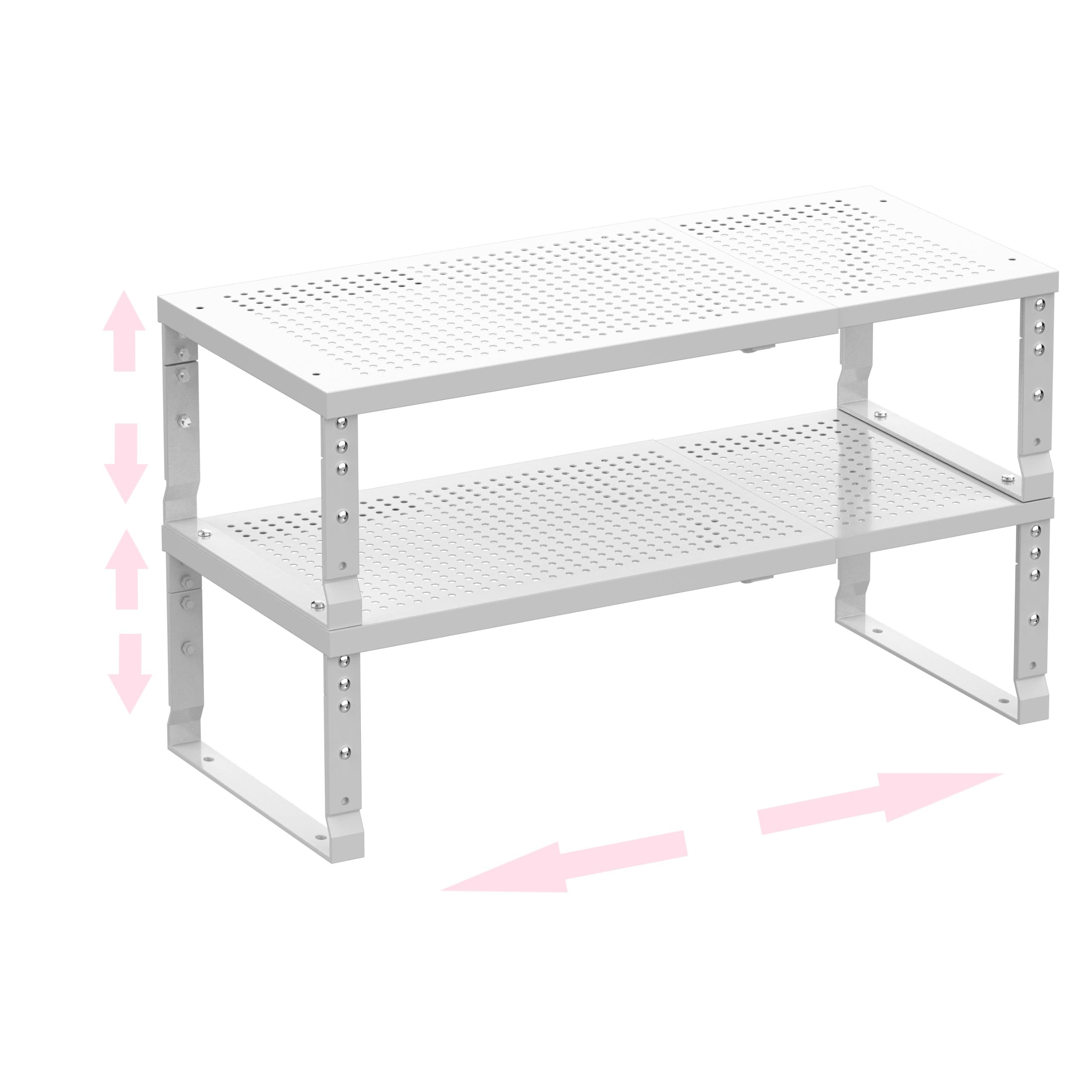 Asiingkel Metal Stackable Expandable Storage Shelf - Multi-Functional Home Storage Shelf, Suitable for Kitchen, Cabinet，Bathroom, Office, Garage, etc.