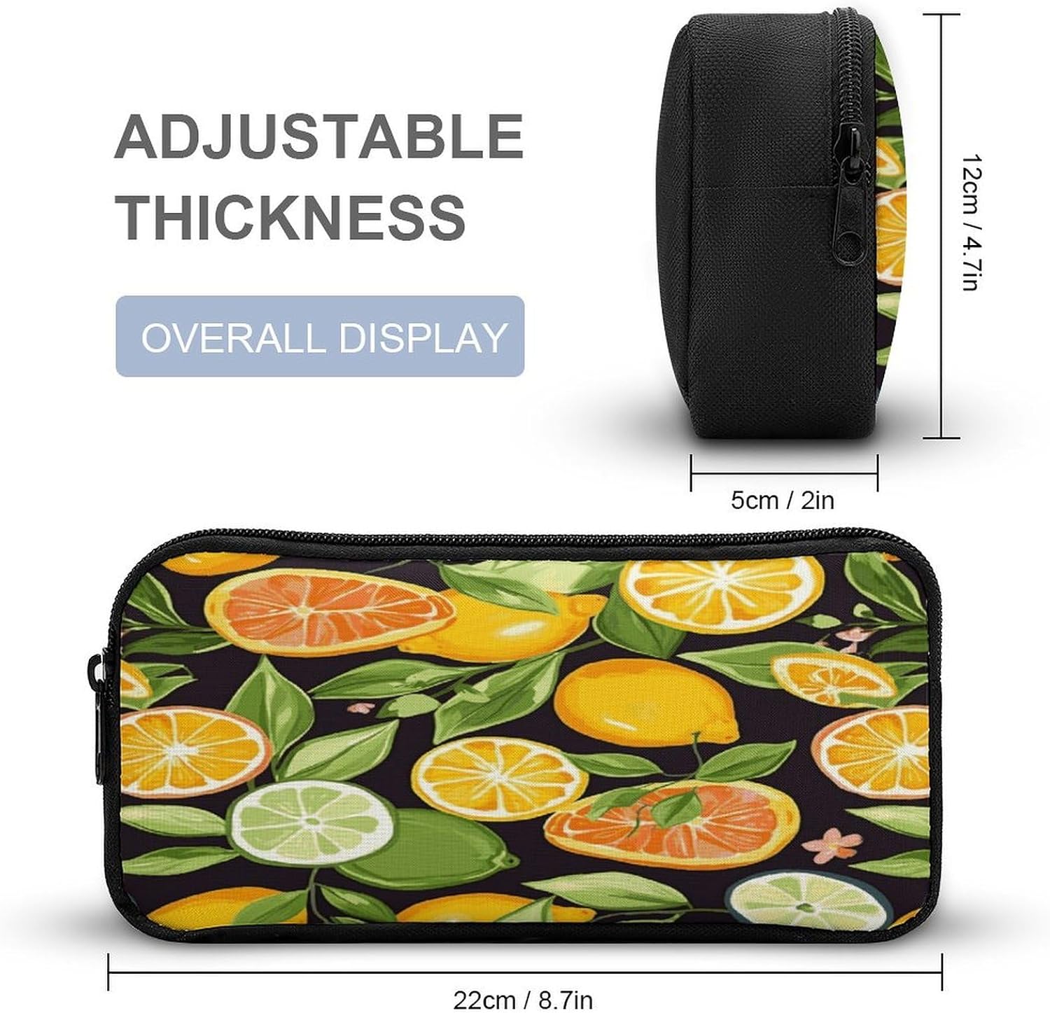 Citrus Fruit Pattern Makeup Bag Toiletry Bag Cosmetic Bag image 2