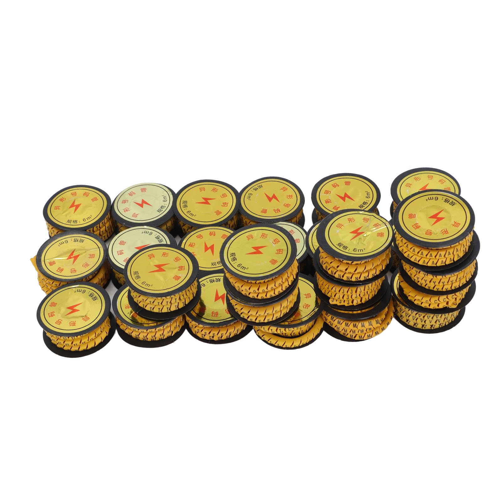 Segnacavi Lettera 26PCS Set Segnacavi a tubo Numero di lettere EC Marcatura in PVC dalla A alla Z Segnacavi codificati (6m²)