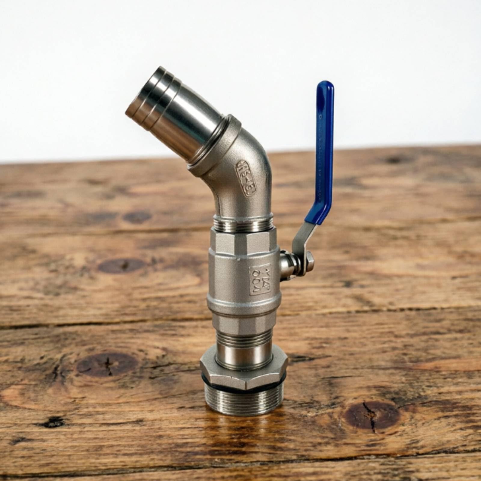 perfk Válvula para Bidón de Aceite Grifo de Tambor Llave de Barril de Descarga con Palanca Ergonómica y Salida Inclinada, Válvula De Descarga De Barril De Aceite De 45 Grados Con Boca Grande De 59 Mm