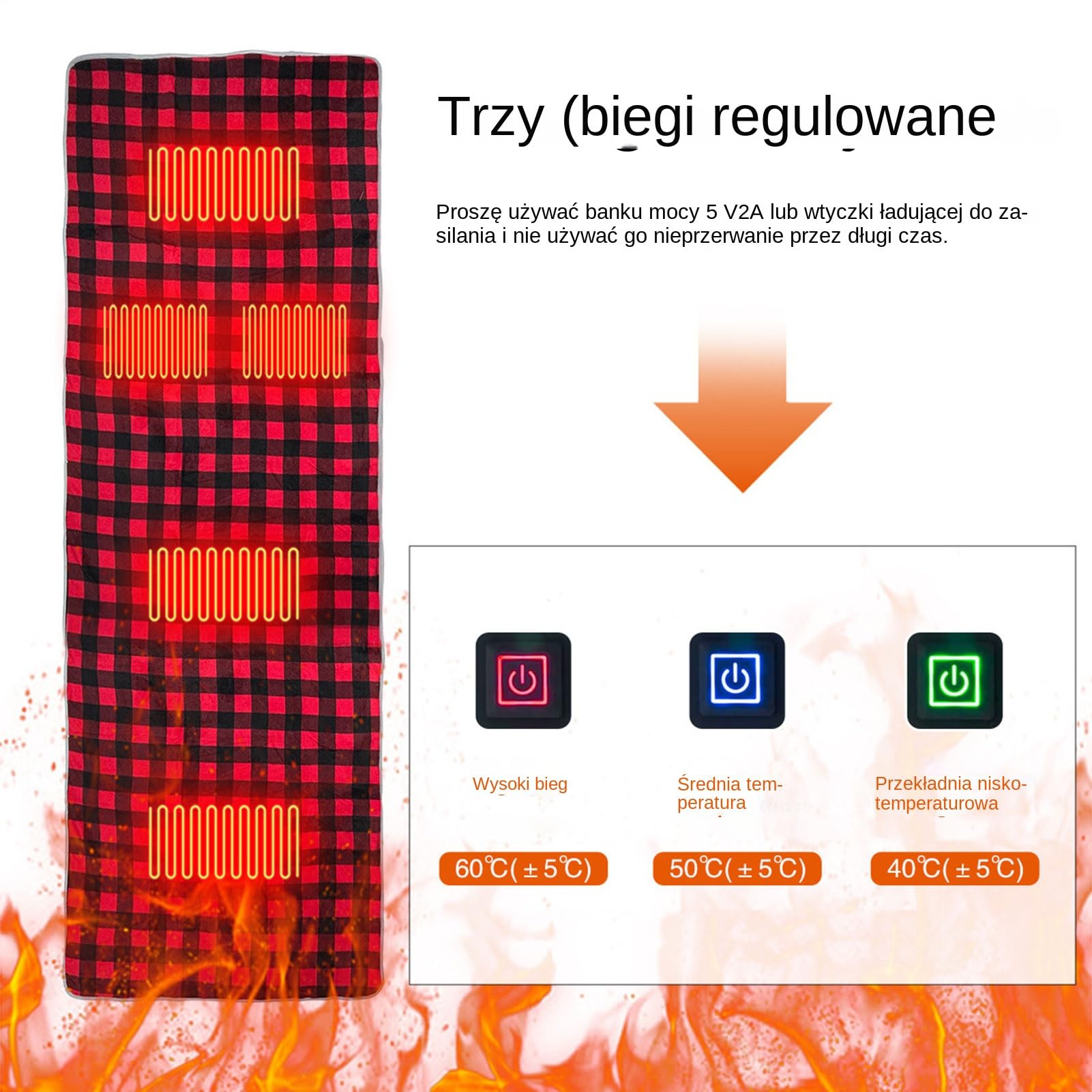 Podgrzewana Wkładka Do Śpiwora Nieślizgający Się Grzewczy Zasilany Przez | Podkładka Grzewcza USB do Kempingu Do Biura Domu Namiotu Plecakowania Wędrówek Wspinaczki