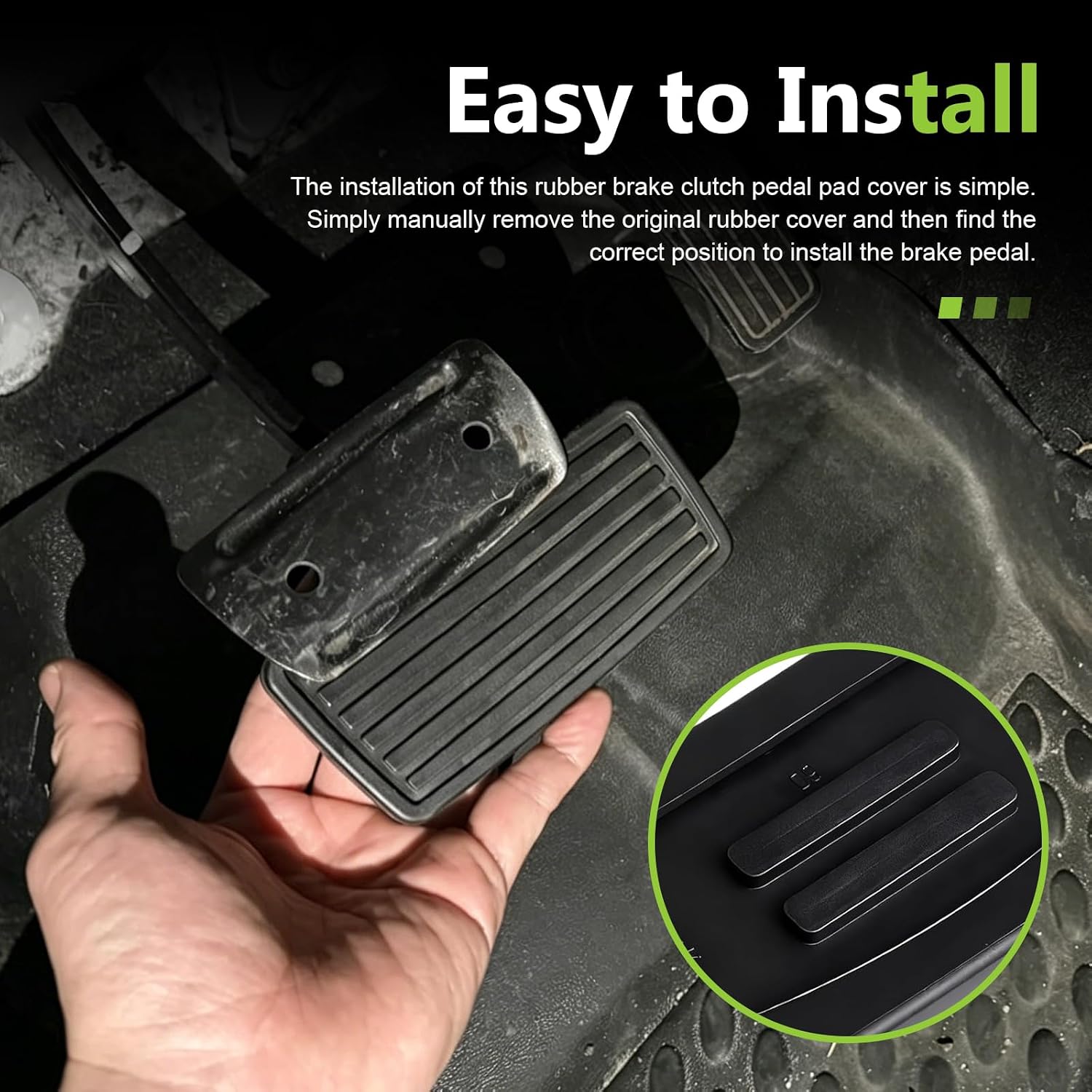 Brake Clutch Pedal Pad Cover, Rubber Scratch-resistant Anti-slip Brake Pedal Cover, Replacement OEM #46545S84A81, Compatible with Honda Accord Odyssey Civic Element ​Automatic (Black)