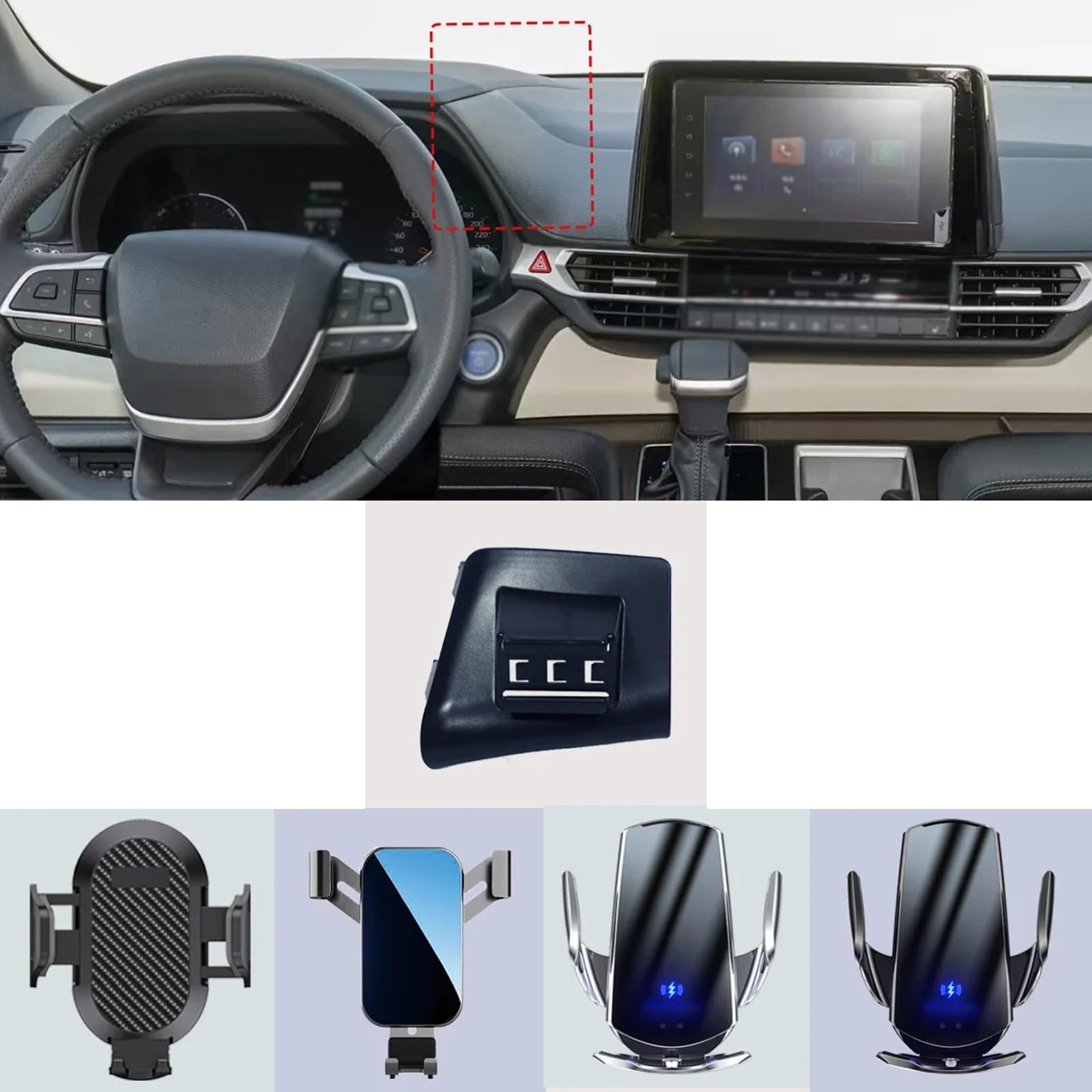 Uchwyt samochodowy dla Toyota Sienna 2022-2023, Uchwyt na telefon samochodowy