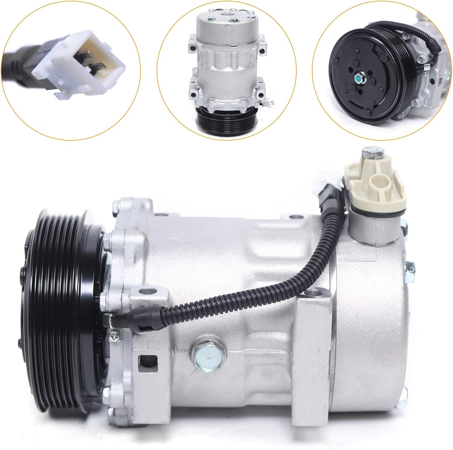 TBVECHI AC Compressor Air Conditioner Compressor, A/C AC Compressor and Clutch Fit for 97-01 Jeep Wrangler Cherokee 2.5 4.0L