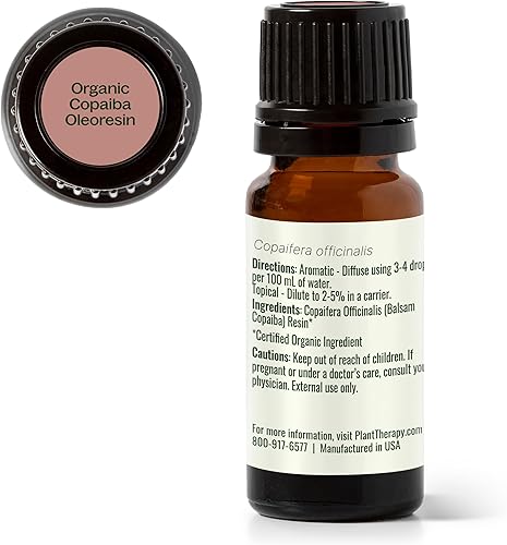 Miniatura 9 de Plant Therapy Copaiba - Aceite esencial orgánico de oleorresina 100% puro, sin diluir, aromaterapia natural para difusor y piel, grado terapéutico,