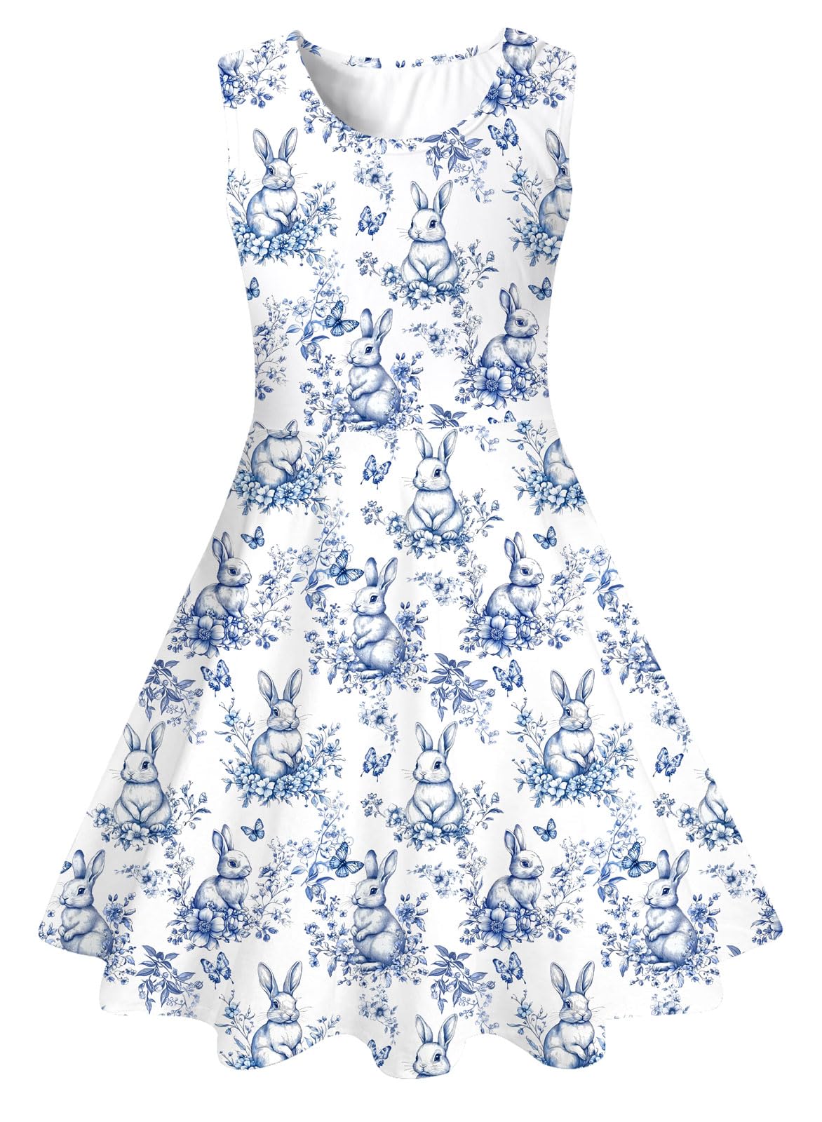 Girls Dress Sleeveless Casual Floral Sundress for Girl 4-15 Years