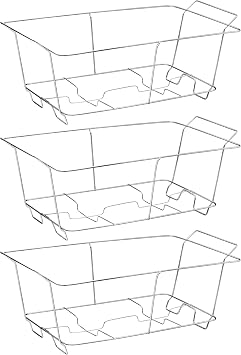 MAXYGIFT Chafing Wire Rack Buffet Stand 3 pack Chrome Frame Reusable Full Size Racks For Dish Serving Trays, Catering Food Warmers for Home Parties, Weddings, Events