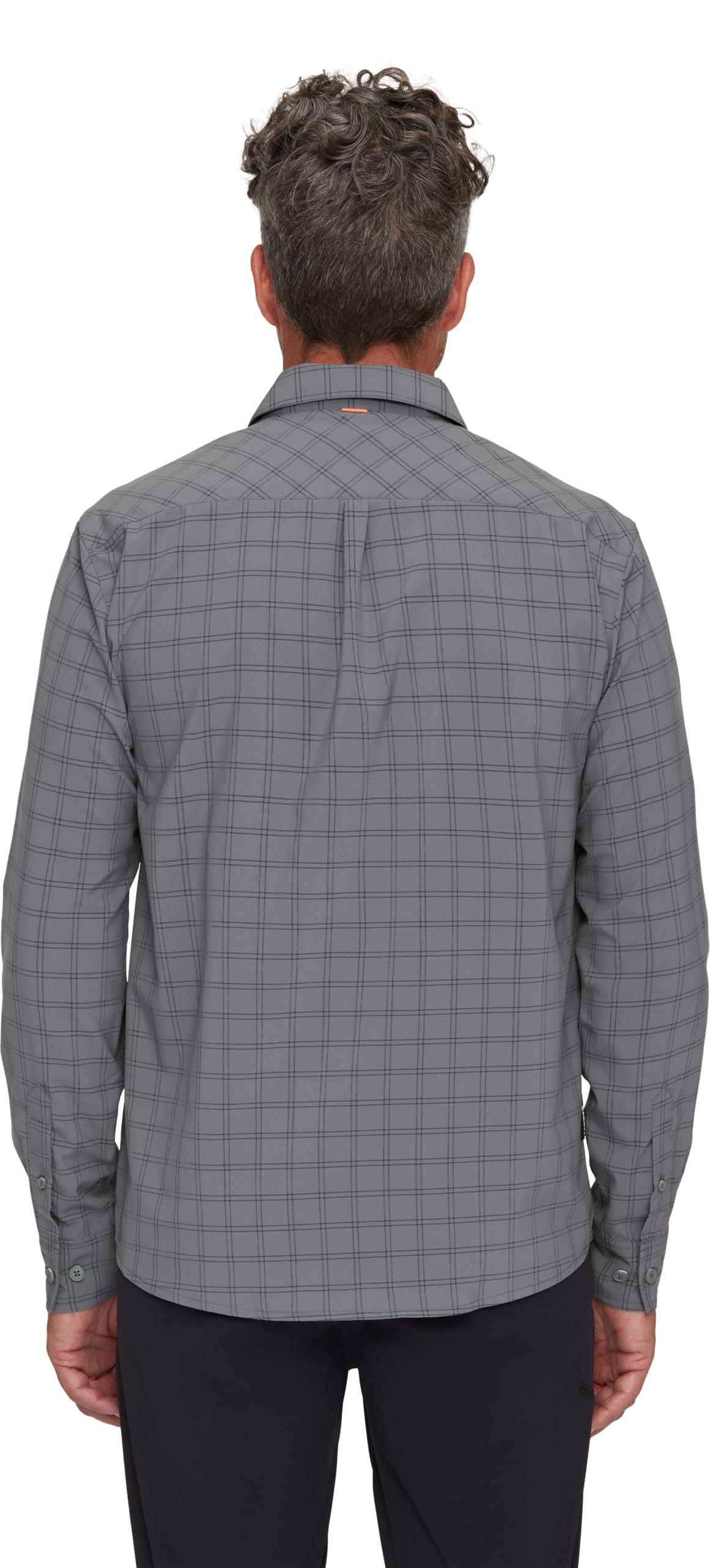 Mammut Lenni Longsleeve Shirt Men – Koszula Trekkingowa Męska | Długi Rękaw, Ochrona UV, Szybkoschnąca i Oddychająca | Rozmiar M, Stalowy-czarny