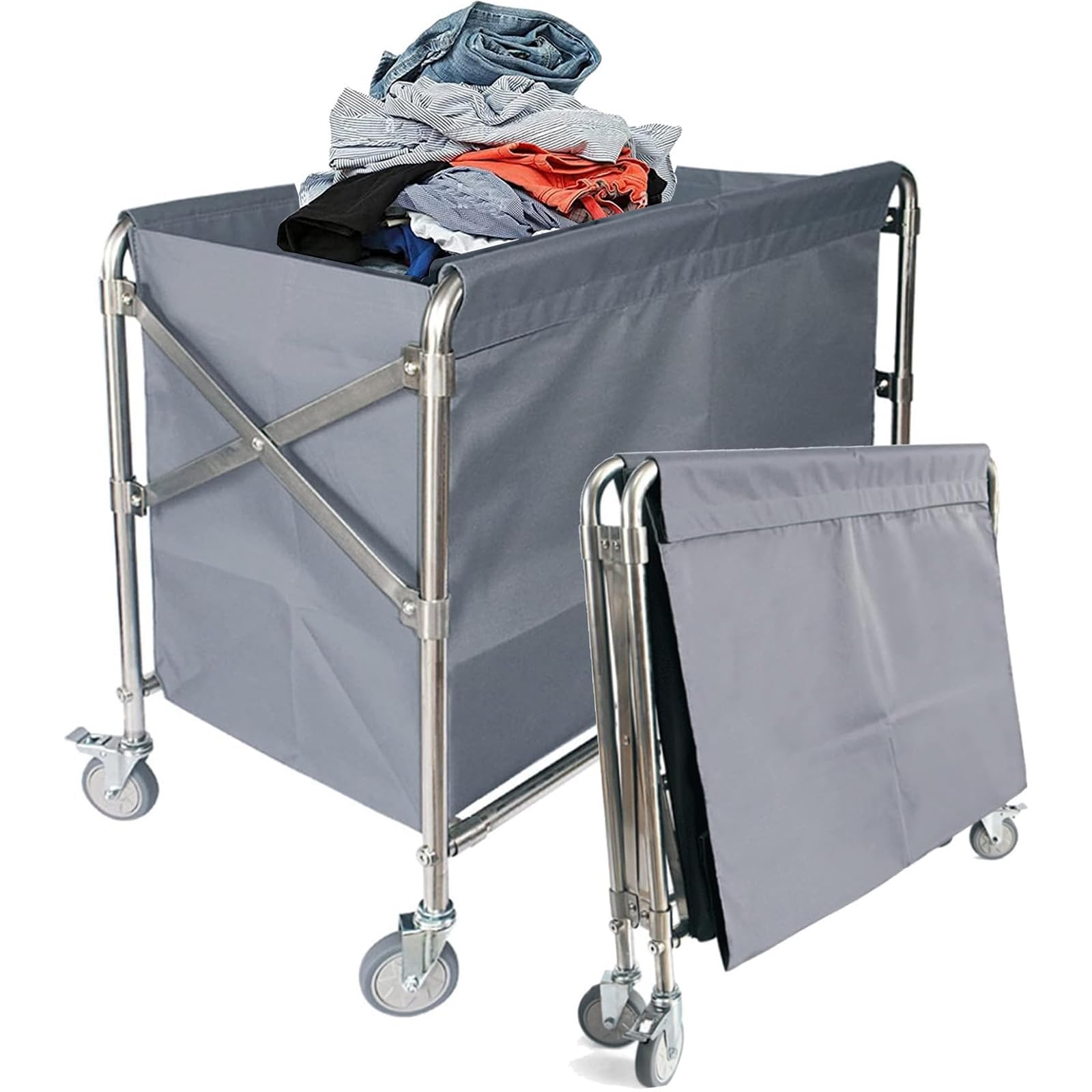 Amazon.co.jp: ホテルリネンカート 折りたたみ式 業務用 ランドリー
