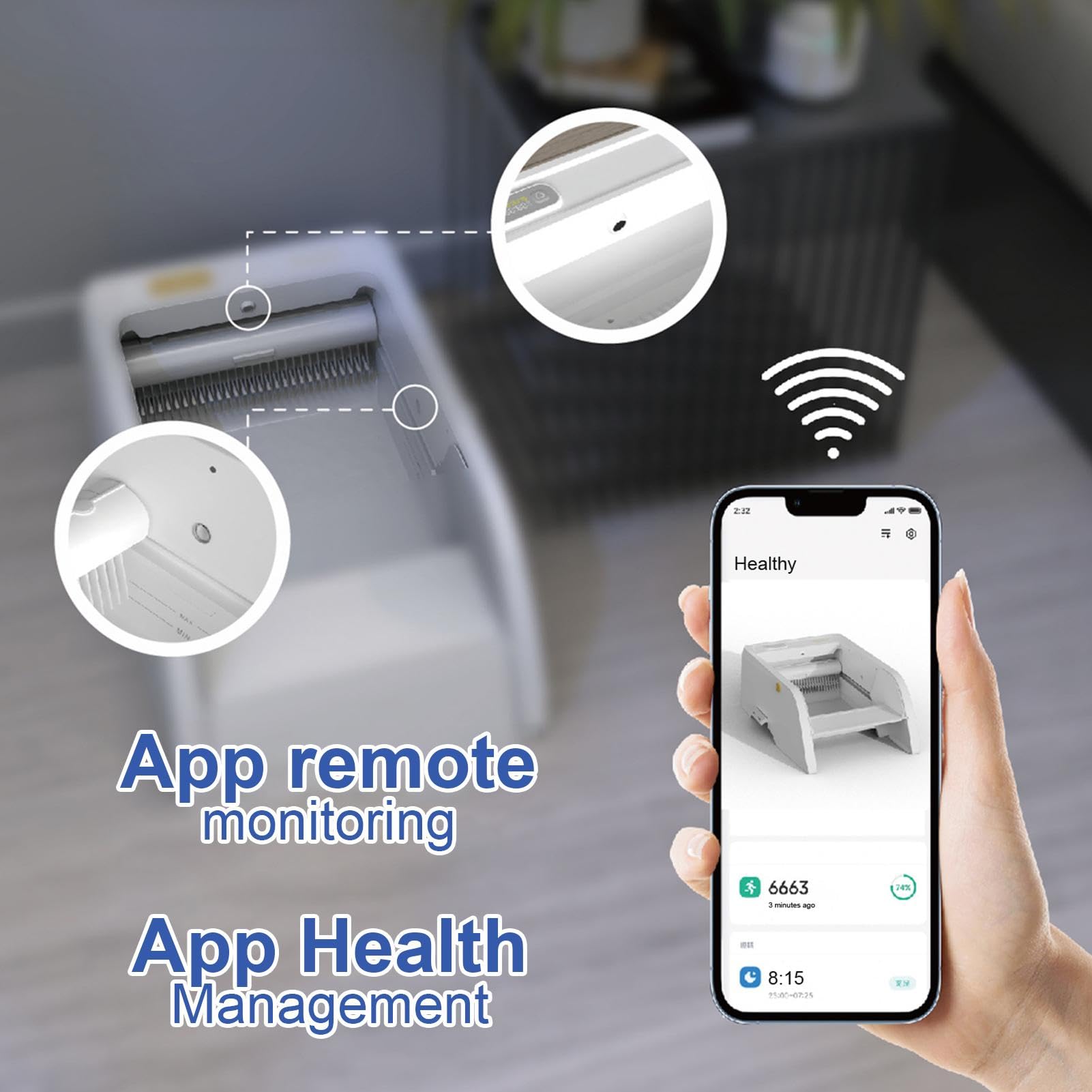 Lettiera con coperchio aperto, lettiera per gatti con pulizia automatica | Toilette per gatti con lettiera aperta,Cassette per gatti di grande capacità Vassoio per lettiera Controllo app Toilette per