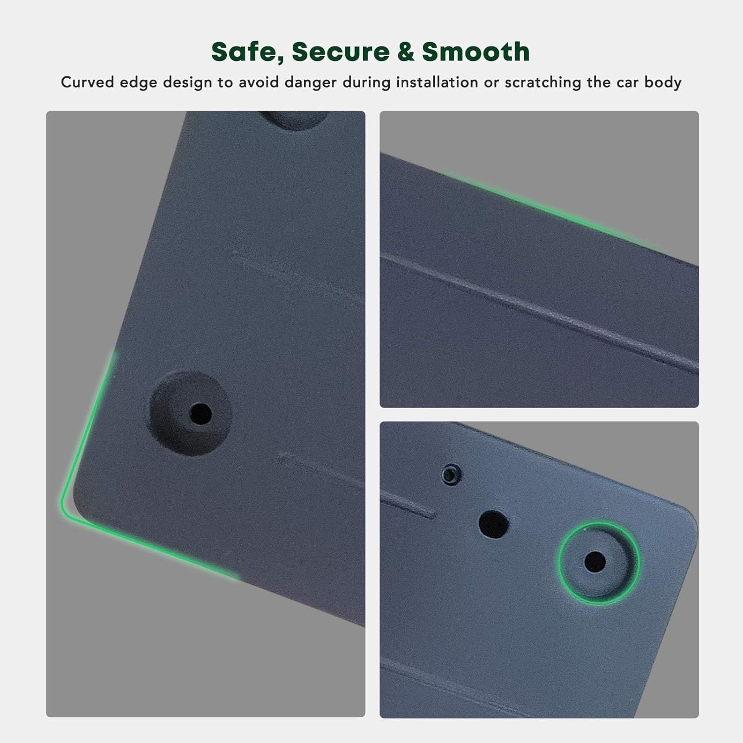 YHTAUTO Front License Plate Frame w/Nuts Compatible with BMW 320i/328i/335i 2012-2015, 328d 2014-2015, ActiveHybrid 3 2013-2015, Plastic Bumper License Plate Bracket, No Drill Licence Plate Holder