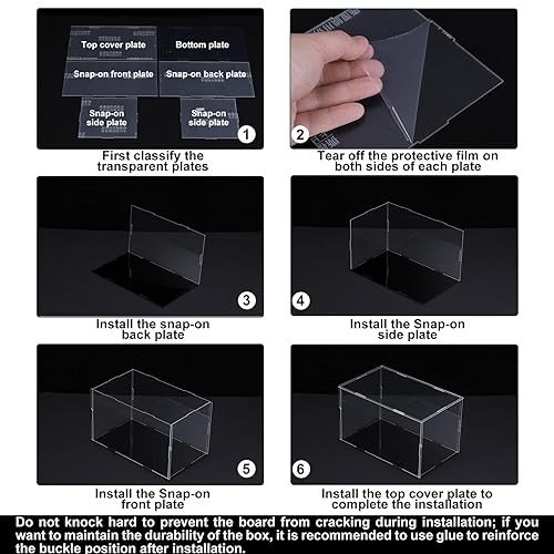 Miniatura 7 de MECCANIXITY Estuche de exhibición transparente, caja de acrílico para montar caja a prueba de polvo, 9.8 x 5.9 x 13.7 pulgadas para coleccionables,
