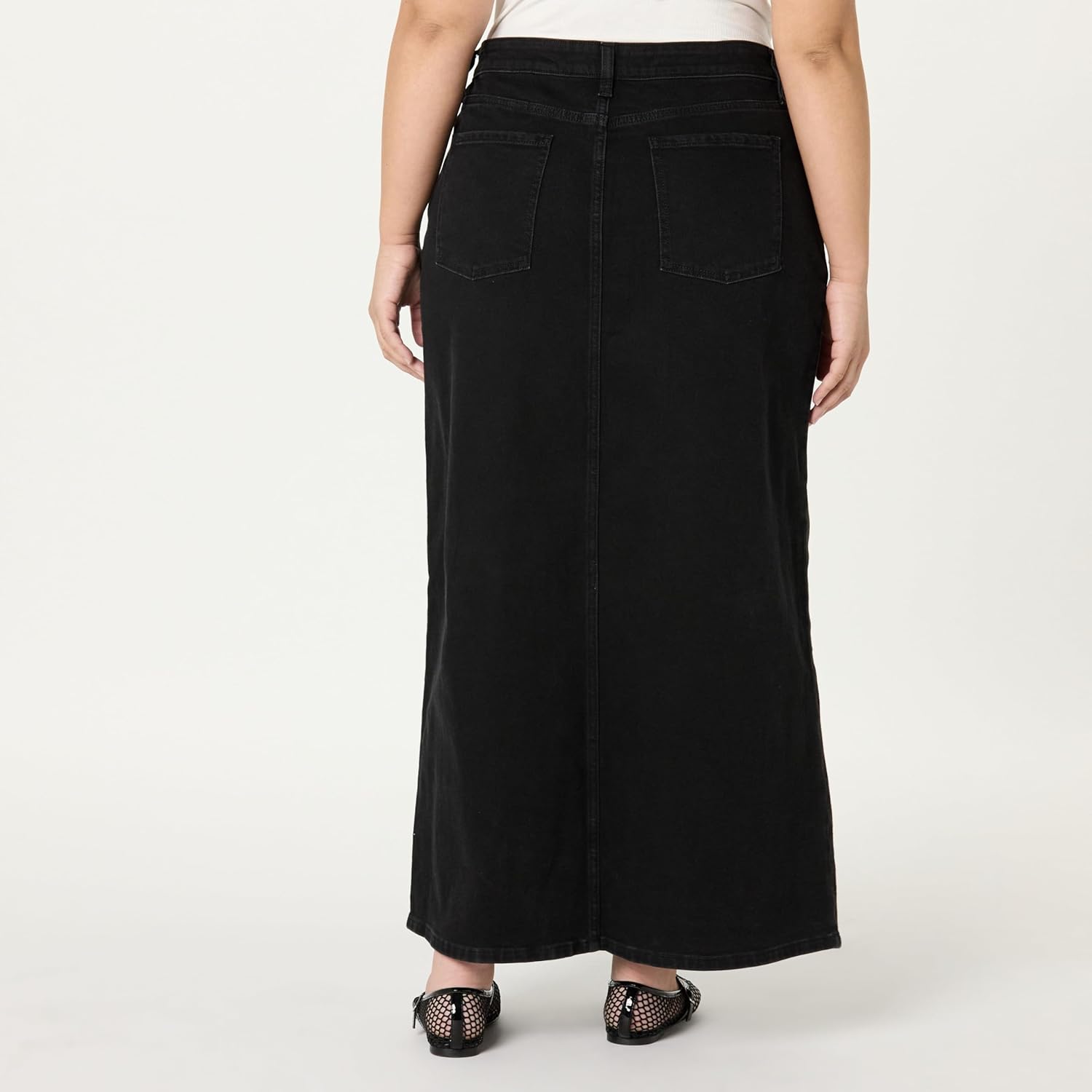 The Drop Womens Rylie Maxi Denim Skirt with Front Slit