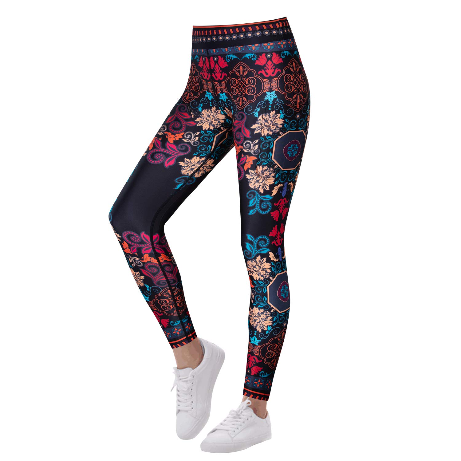 Weimostar Yoga Pants for Women High Waisted Tummy Control Exercise Leggings with Pockets Retro Size S